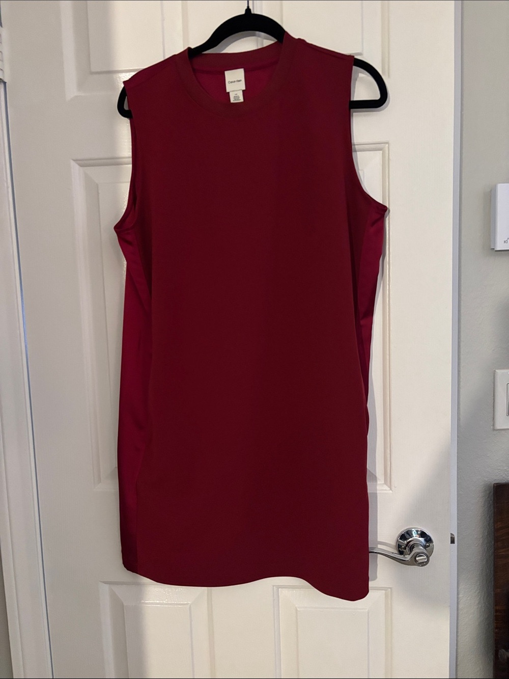 Calvin Klein Sleeveless Mini Dress in Deep Wine